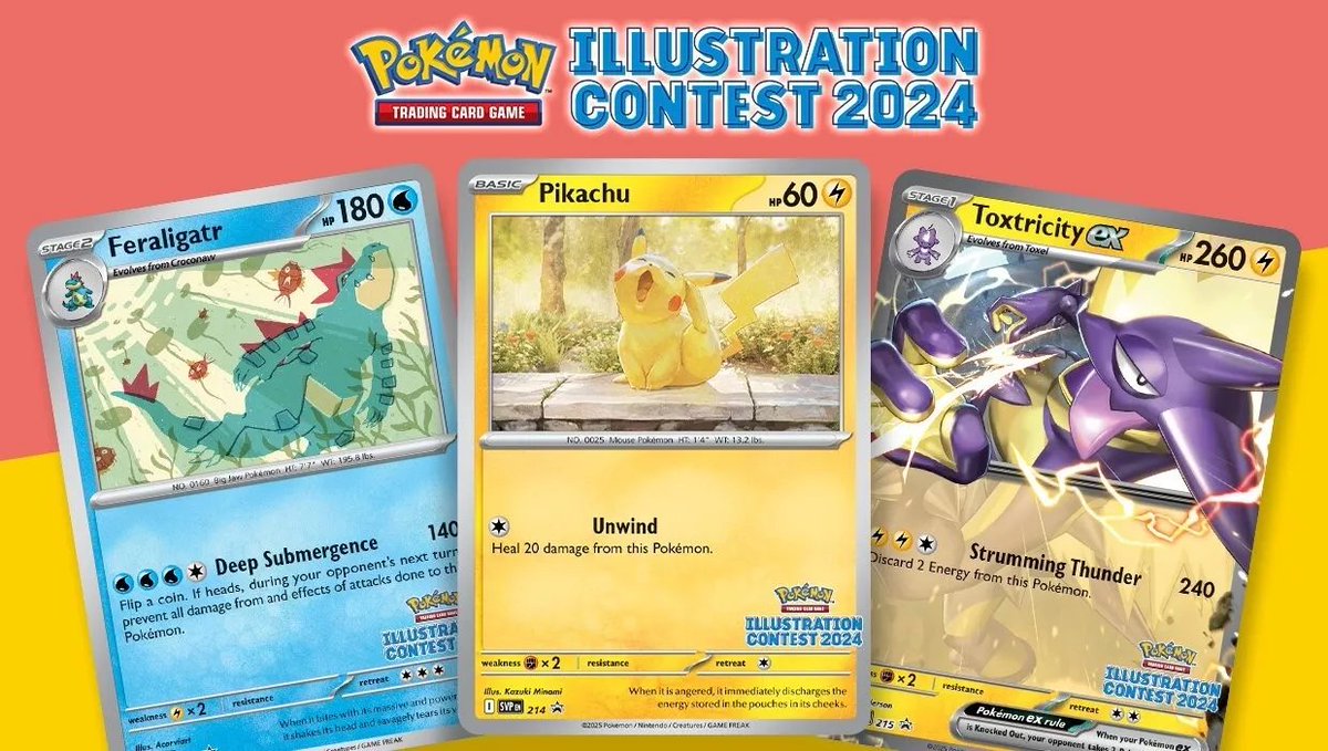 Free Set of 3 Pokémon Illustration Contest 2024 Promo Cards with orders from Pokemon Center starts 2/21!🎨

🇺🇸Use code draw2024us
🇨🇦Use code draw2024ca

#Pokemon #PokemonTCG