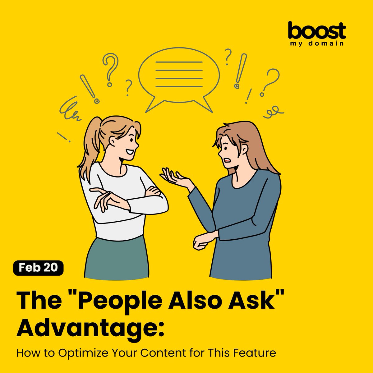 boostmydomain's tweet image. The "People Also Ask" Advantage: How to Optimize Your Content for This Feature

Read here: lnkd.in/gEifwCAX

The “People Also Ask” Advantage: Optimize your content for this feature.

#BoostMyDomain #PeopleAlsoAsk #Google
