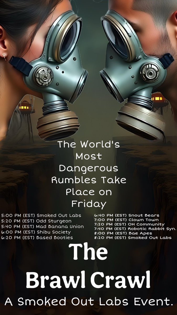 The “gorge” between you and being entertained this Friday evening is easily overcome by attending our weekly Brawl Crawl. 

Starts here at 5pm Eastern…
discord.gg/cpc6dCXD