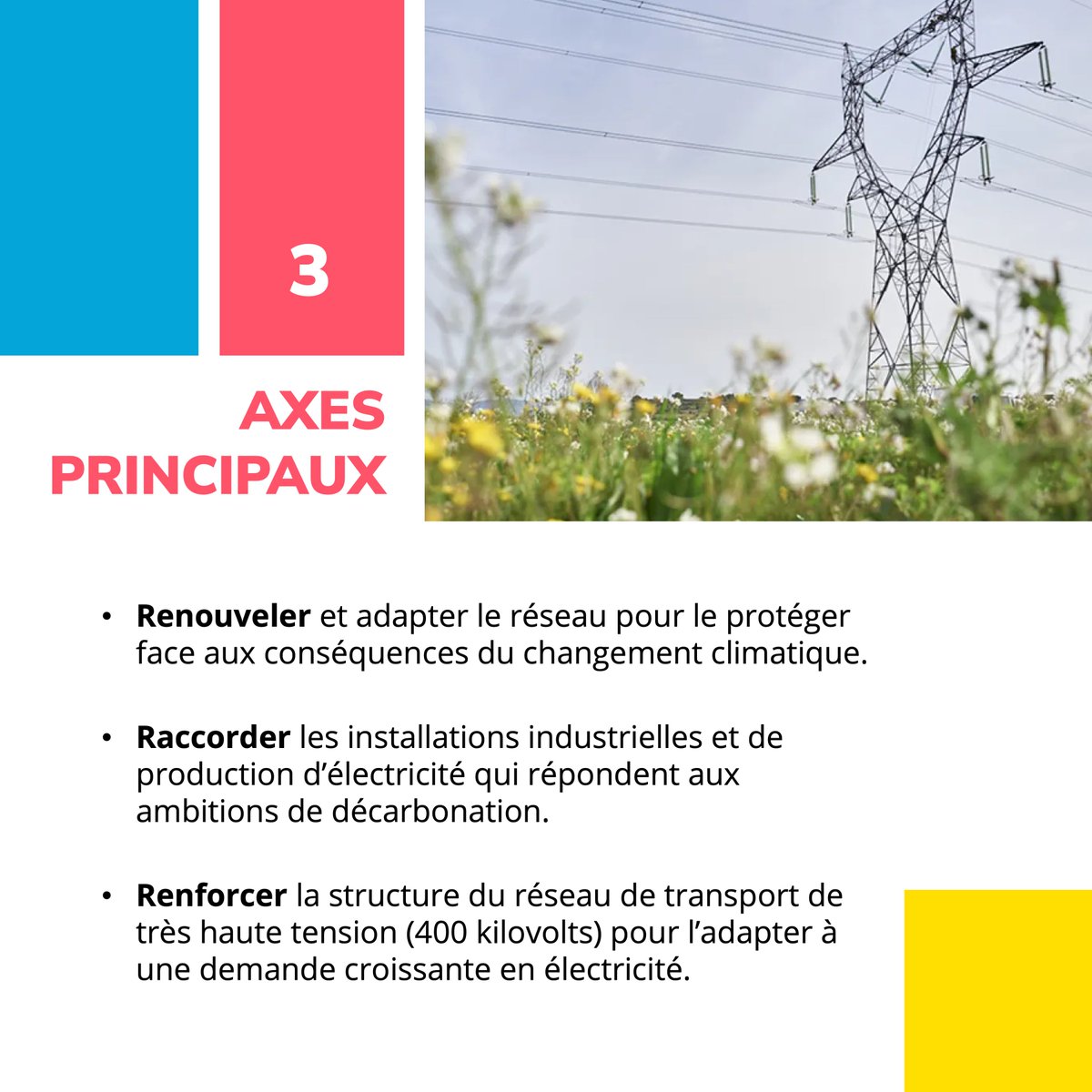 rte_france's tweet photo. Comment adapter le réseau électrique aux besoins de la France de demain ? ⚡
C'est tout l'enjeu du Schéma de Développement du Réseau (SDDR), une feuille de route établie sur 15 ans par RTE, en concertation avec l'ensemble des acteurs de l’énergie et du territoire.