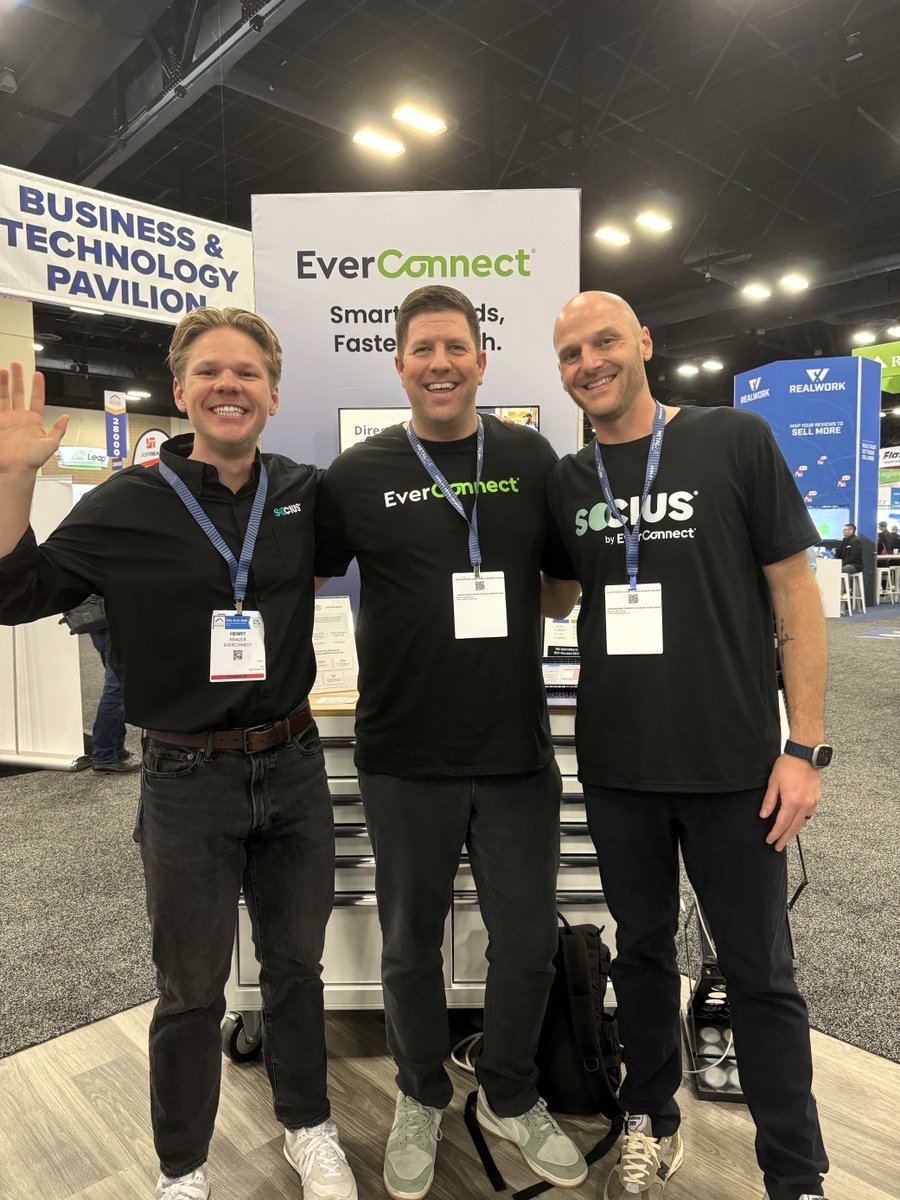 Our team is all smiles at #IRE2025! 😄 Henry Knauer, Adam Roberts, and Derek Dodd are on the floor representing <a href="/SociusMarketing/">Socius Marketing</a> and EverConnect. If you’re at the expo, swing by our booth and say hello! Don't forget to join us for happy hour later as well. 😉