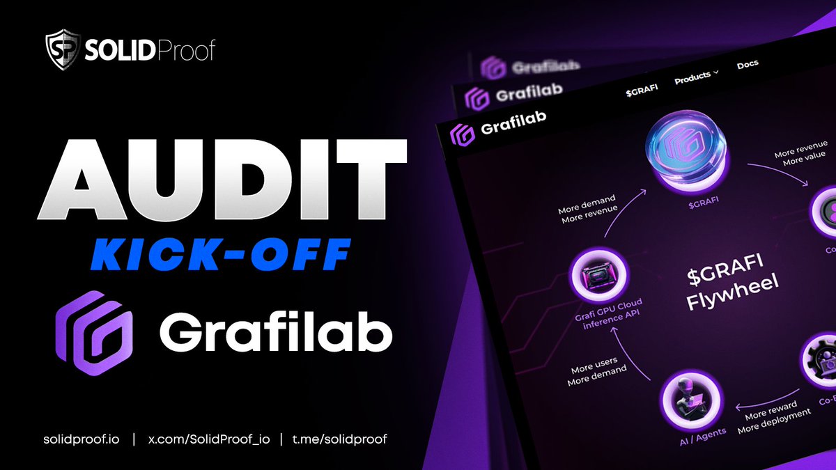 We are happy to announce that we have just started the smart contract audit for <a href="/Grafilab_io/">Grafilab - Powering AGI</a> 📰

As a little side note, the team is actively supported and advised by <a href="/DTCGroup_/">DTC Group</a> . A very good indicator, from our perspective. 

Some more news will follow soon🤝