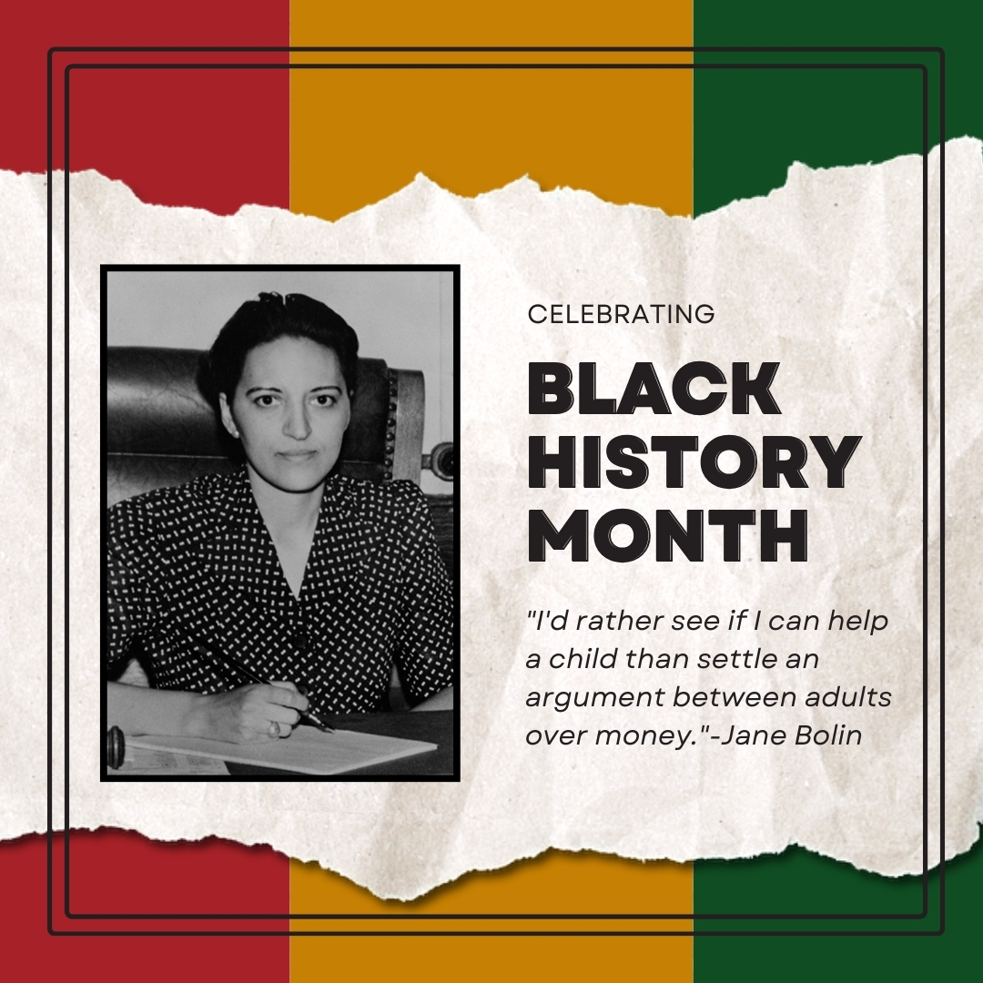 BCNY honors Judge Jane Matilda Bolin, who fought for justice &amp; equality for women &amp; children. Her legacy has and continues to inspire generations. She was the first Black woman to graduate from Yale Law School &amp; become a judge. Please join us in honoring her.
