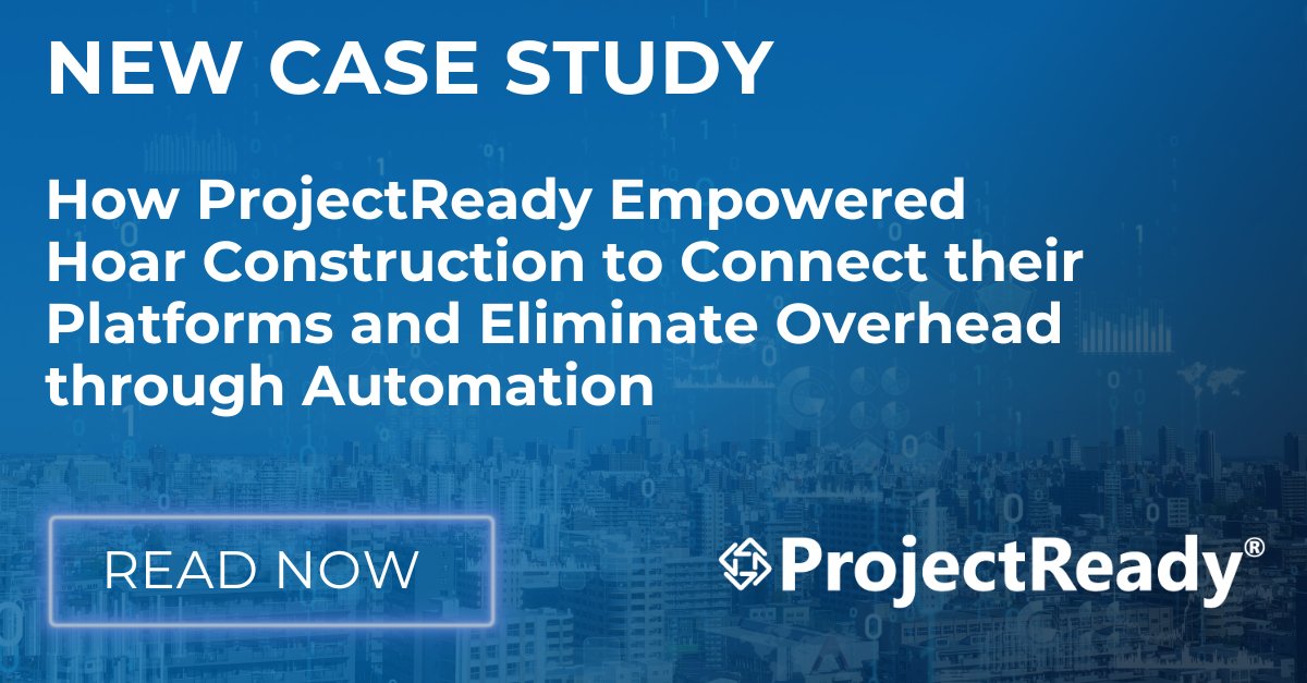 Check out our newest case study on How ProjectReady Empowered Hoar Construction to Connect their Platforms and Eliminate Overhead through Automation 

See the full case study at: project-ready.com/how-projectrea…

#casestudy #pim #contech #aec #aeco #construction #procore #microsoft365