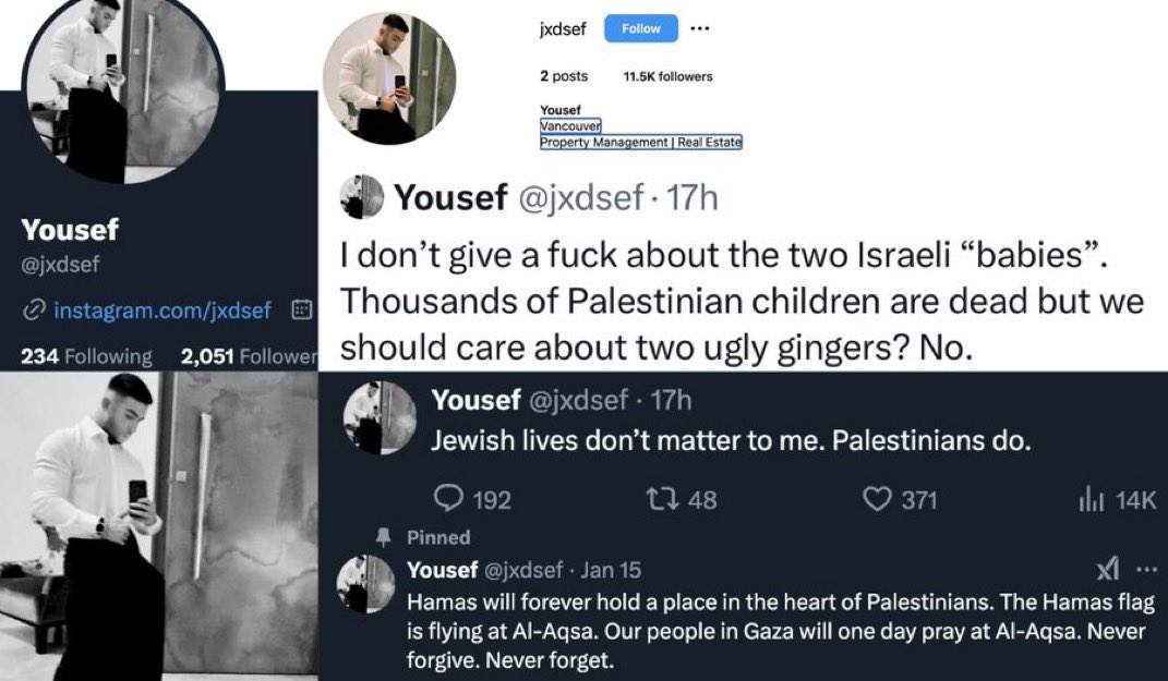 ShirionOrg's tweet image. 🚨 EXPOSED: Palestinian "Latino" Yousef Salaymeh - The Extremist Who Celebrated the Murder of the Bibas Children

📢 SPREAD THIS: MAKE HIM FAMOUS!

⚠️ TODAY IS ABOUT THE BIBAS FAMILY.  
(Get vengeance by taking action below👇 )

The world is outraged. The Bibas family—Kfir Bibas,…