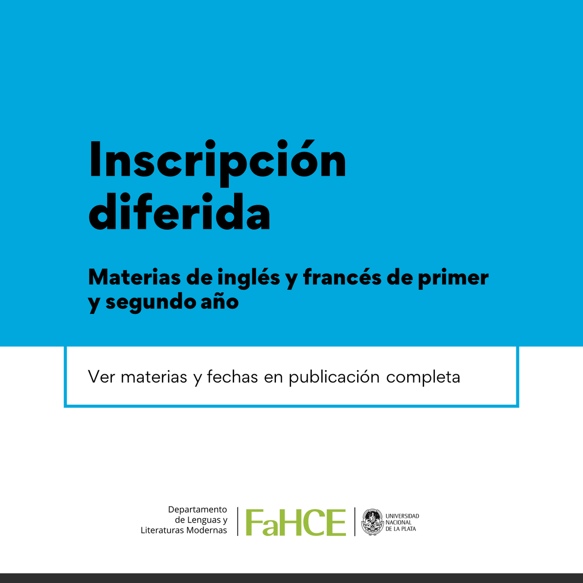 deptolylm's tweet photo. MUY IMPORTANTE
INSCRIPCIÓN DIFERIDA para materias dictadas en inglés y francés de primer y segundo año https://t.co/l25AiP3jrM