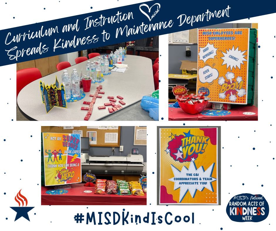 For Random Acts of Kindness Week, the Curriculum &amp; Instruction Department showed appreciation for our incredible Maintenance Team by providing snacks as a small token of gratitude! 💙✨
Our maintenance staff works tirelessly behind the scenes to keep everything running smoothly.