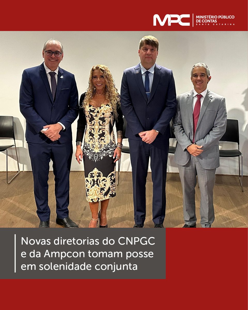 MPC_SC's tweet photo. Novas diretorias do @CnpgcM e da @AMPCON_MPC tomam posse; Cibelly Farias assume como vice-presidente do CNPGC para a região Sul

Leia: https://t.co/2BzKmECmrT

#MPdeContas @MPC #ControleExterno #Ampcon #CNPGC https://t.co/FNw8xQYlKK
