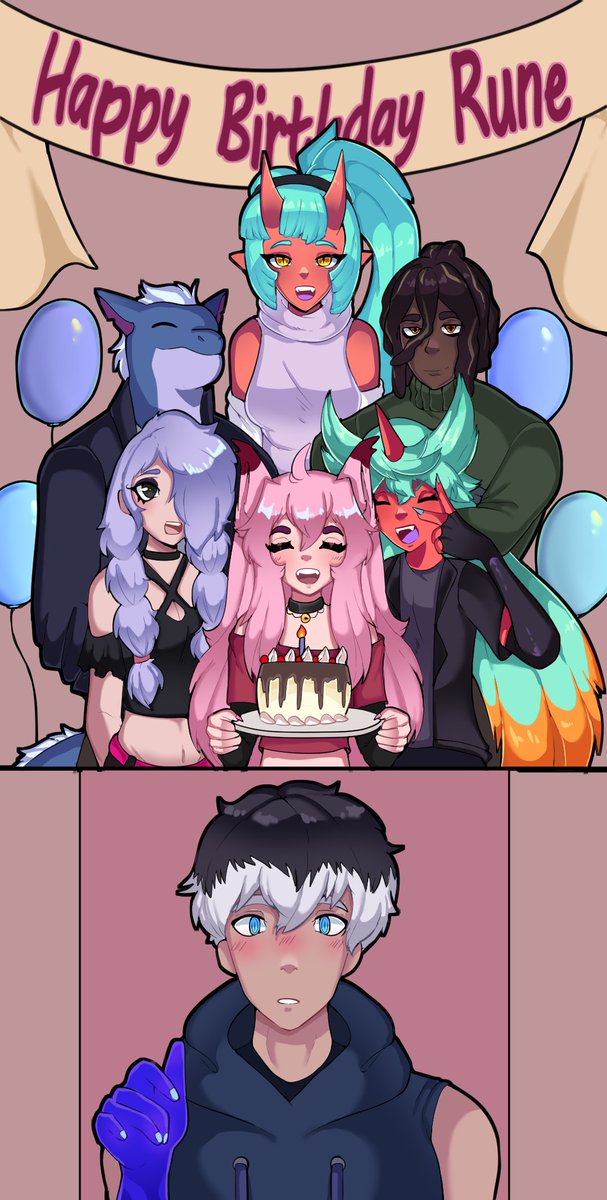 "no matter what,you're not alone" happy birthday Rune! #OmegaStrikers #ByteBreakers #オメスト
