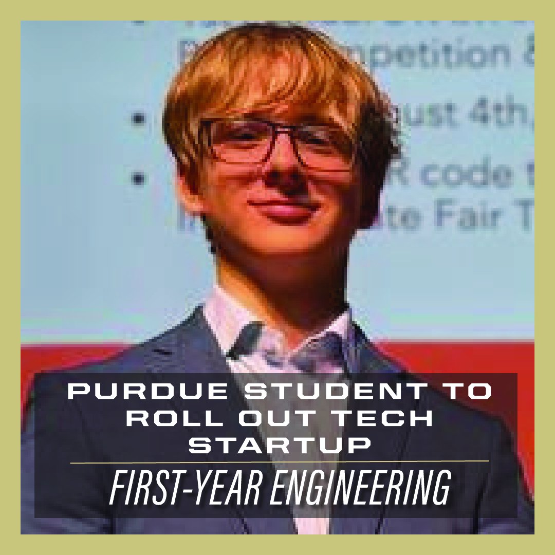 First-Year Engineering student Tolen Schreid is taking a gap year to move his start-up along, thanks to an influx of venture capital by tech accelerator investors. Read about his entrepreneurial journey. tinyurl.com/2b33j4sz ⁠
⁠
#PurdueEngineering #StudentEntrepreneur