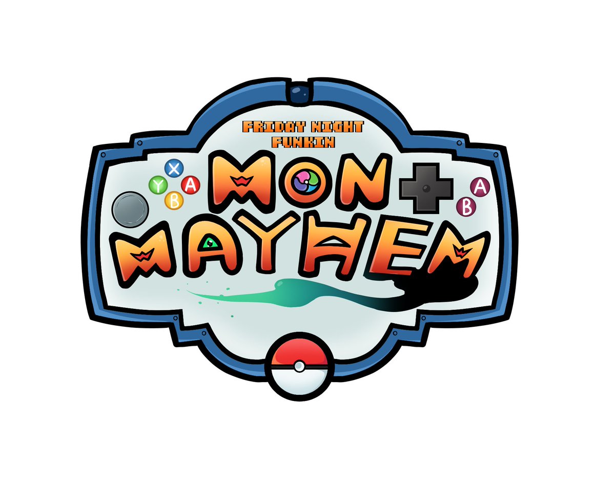 SquishyBlooper's tweet photo. This is a simple update but I polished the #MonMayhemFNF logo! Im much happier with this and you'll be seeing this in V2!
Also...a little look at some concept art for smth else...
#FridayNightFunkin https://t.co/OF5OYPhNHW