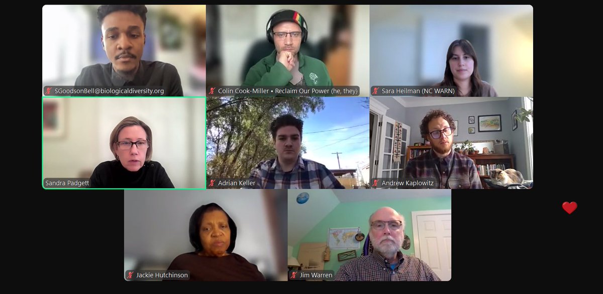 NCWARN's tweet photo. Our Executive Director, Jim Warren, and our Policy Coordinator, Sara Heilman, had the great opportunity to present at yesterday’s CBD Utility Shutoffs webinar. Thank you for having us!
@CenterForBioDiv 
@CBD_Climate https://t.co/TT9wFoM2IV