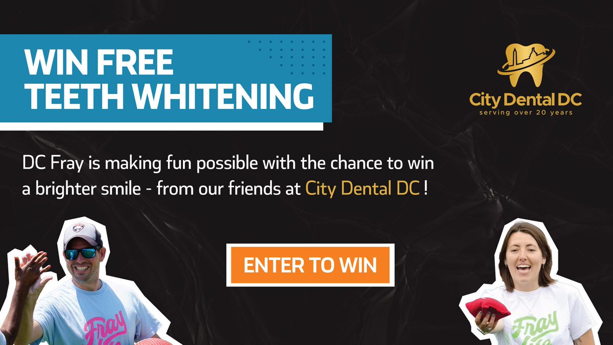 DC Fray (@dcfray) on Twitter photo 🦷✨ Win free teeth whitening from our friends at <a href="/citydentaldc/">City Dental DC</a>!
Our mission is to Make Fun Possible and keep you smiling. So we've partnered with City Dental DC to make your smile the best it can be, with a free teeth whitening giveaway!
➡️ Enter by 2/28 here: 🦷✨ Win free teeth whitening from our friends at <a href="/citydentaldc/">City Dental DC</a>!
Our mission is to Make Fun Possible and keep you smiling. So we've partnered with City Dental DC to make your smile the best it can be, with a free teeth whitening giveaway!
➡️ Enter by 2/28 here:
