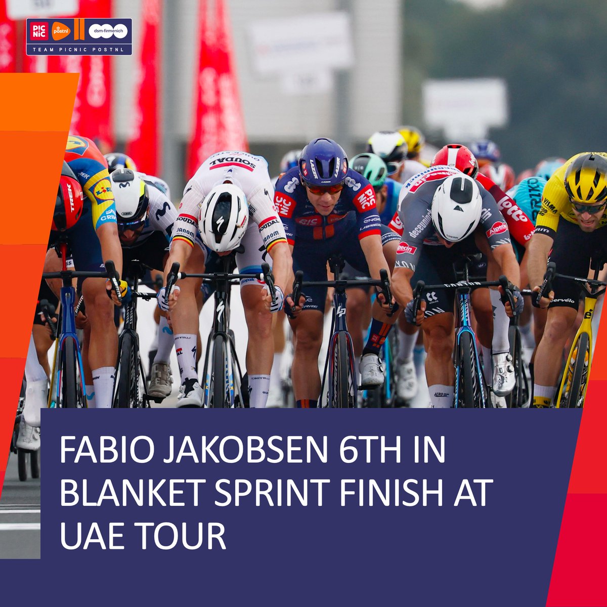 Team Picnic PostNL (@picnicpostnl) on Twitter photo 💬"It wasn’t a sprint for the win but I believe that we can compete for that in the next stages. The speed is there and the shape is there, so onto tomorrow." - <a href="/FabioJakobsen/">Fabio Jakobsen</a>
Fabio recaps today's #UAETour🇦🇪 sprint finale 👇🏻
🇬🇧🔗teampicnicpostnl.com/uae-tour-race-… 💬"It wasn’t a sprint for the win but I believe that we can compete for that in the next stages. The speed is there and the shape is there, so onto tomorrow." - <a href="/FabioJakobsen/">Fabio Jakobsen</a>
Fabio recaps today's #UAETour🇦🇪 sprint finale 👇🏻
🇬🇧🔗teampicnicpostnl.com/uae-tour-race-…