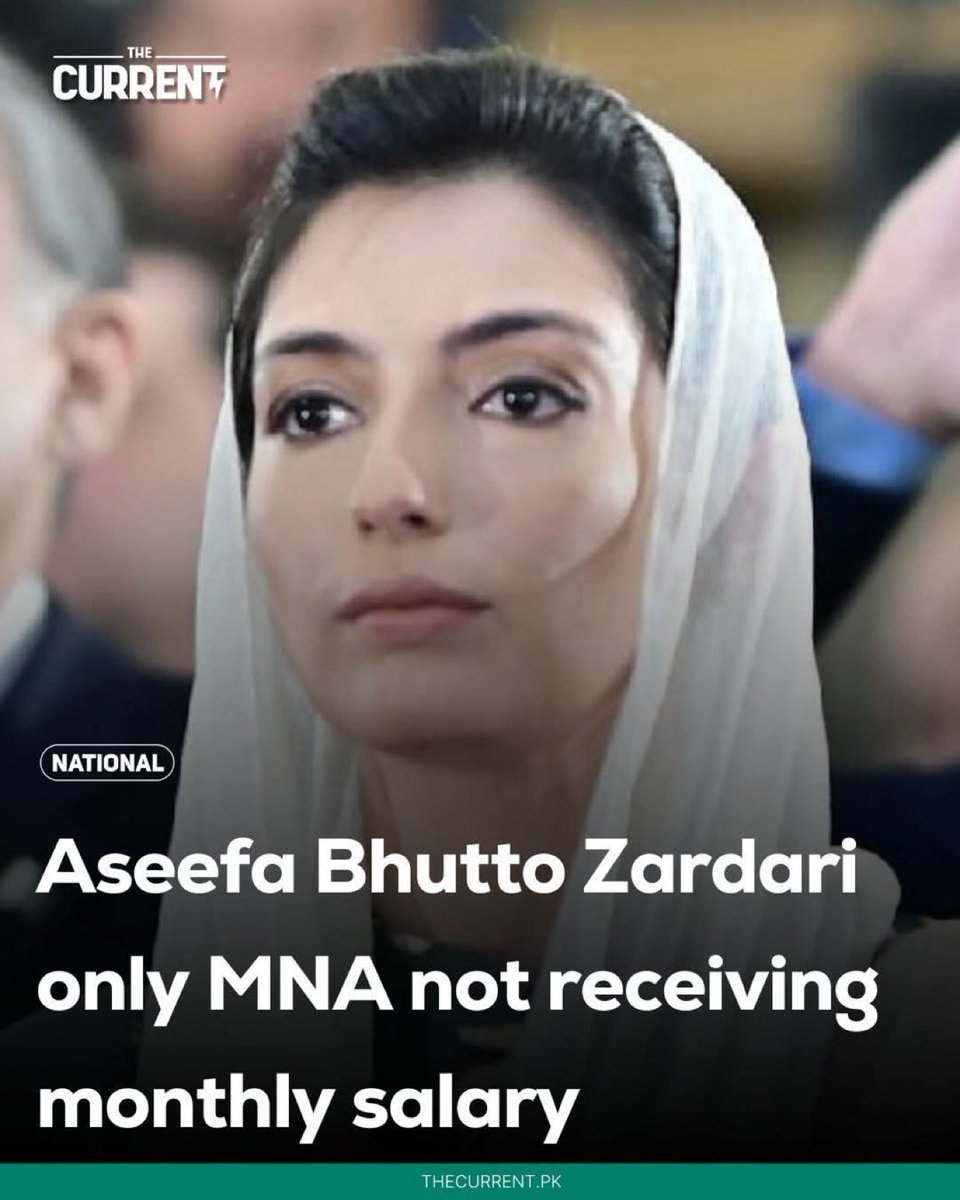 DrBaloch70's tweet photo. Kudos to First Lady of Pakistan 🇵🇰 &amp; MNA @AseefaBZ for her incredible decision to forgo the monthly salary! Out of 314 legislators, she's the only one leading by example with such a selfless commitment to public service. Truly inspiring! 👏
@AseefaBZ https://t.co/wkdzwnN5NC
