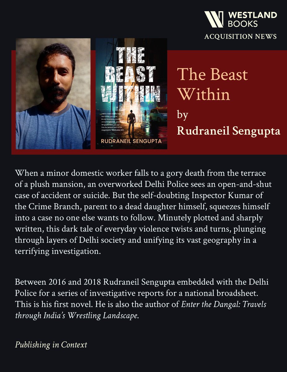My debut novel, a police procedural set in Delhi, a city that's made for the genre, will be out this April