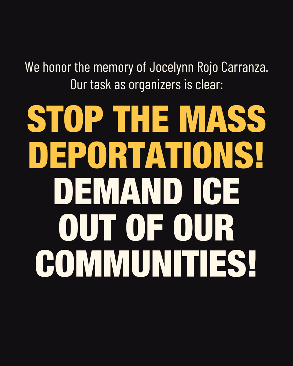 pslnational's tweet photo. 🕊️🕯️11 year old Jocelynn Rojo Carranza, a 6th grade student at Gainesville Intermediate School, died by suicide after relentless bullying by her classmates who threatened to call ICE on her parents. Despite Jocelynn going to the counselors' office weekly and reporting the harassment to school authorities on multiple occasions, no action was taken. Her mother, Marbella Carranza was only informed about the bullying after her daughter’s death.

Jocelynn was failed by the school administration, which failed to support her against these racist attacks in school or even notify her parents that they were happening and by a billionaire-run social, political, and economic system that demonizes all immigrants and encourages racist fear-mongering at every turn.

We honor the memory of Jocelynn Rojo Carranza. Our task as organizers is clear: PROTECT MIGRANT CHILDREN! STOP MASS DEPORTATIONS! DEMAND ICE OUT OF OUR COMMUNITIES!