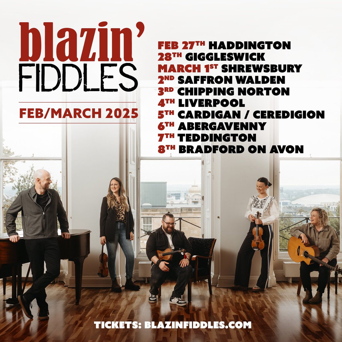One week to go...⏳

Vans booked, merch packed, tunes learnt, suitcases at the ready.  What will we have remembered we've forgotten this time next week 😅

Excited to kick off the tour nice and close to home before heading down to England &amp; Wales!

Tix - blazinfiddles.com