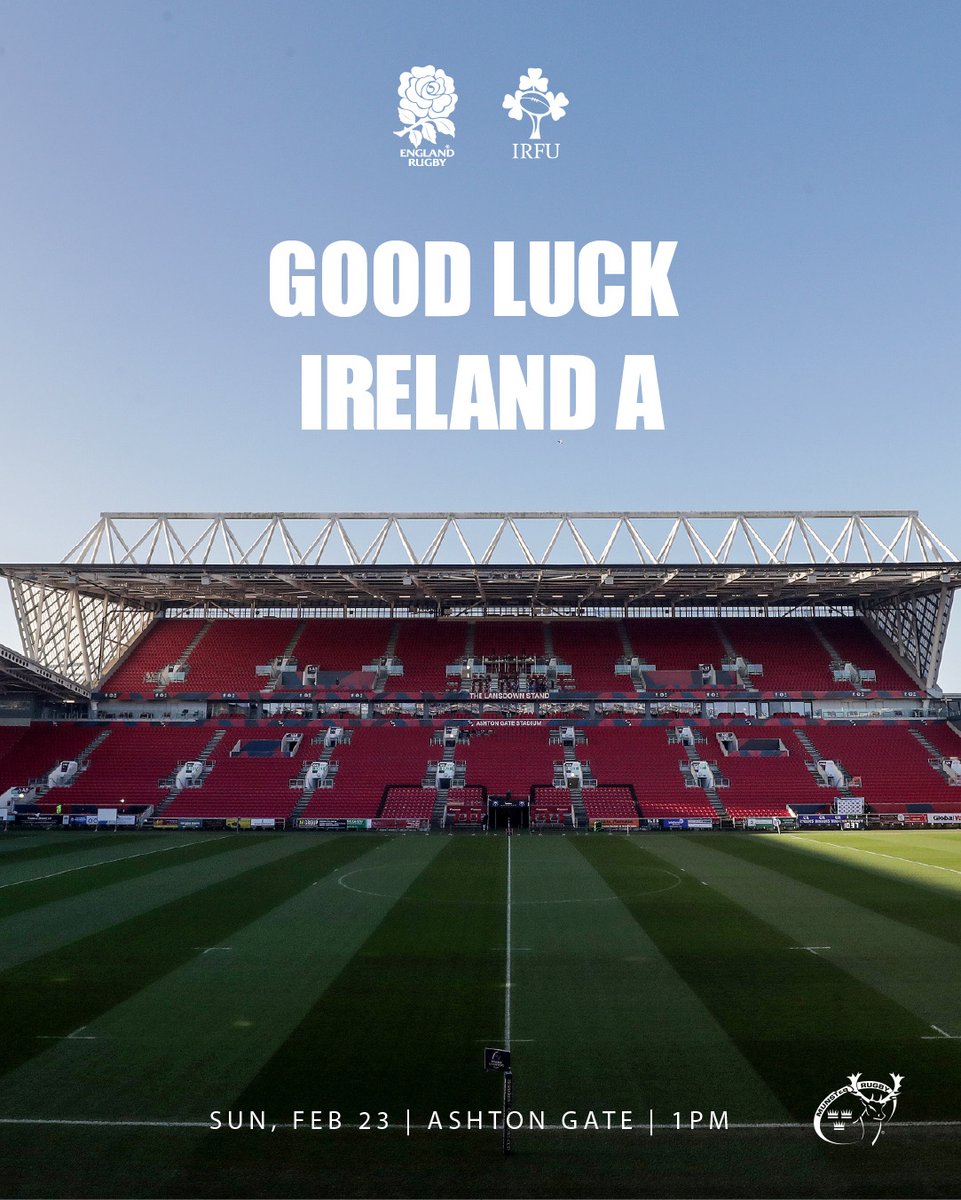 Ireland A at Ashton Gate 👊

Best of luck against England A, lads 🏴󠁧󠁢󠁥󠁮󠁧󠁿

#SUAF ☘️