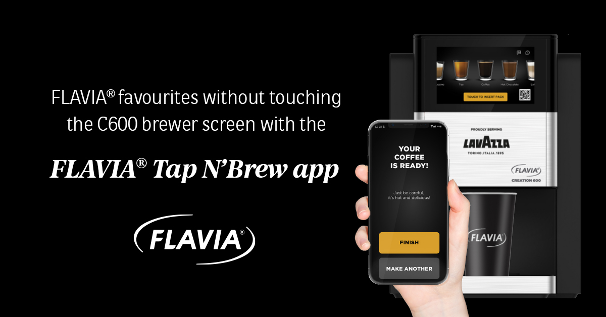 office_barista's tweet image. Enjoy Flavia favourites without touching the C600 brewer screen, w/the Tap N’ Brew mobile app. The Flavia Tap N’ Brew app mirrors the Flavia C600 brewer screen’s functionality to select, personalise &amp;amp; brew favourite hot drinks directly from a smartphone. 
#touchfreecoffeemachine