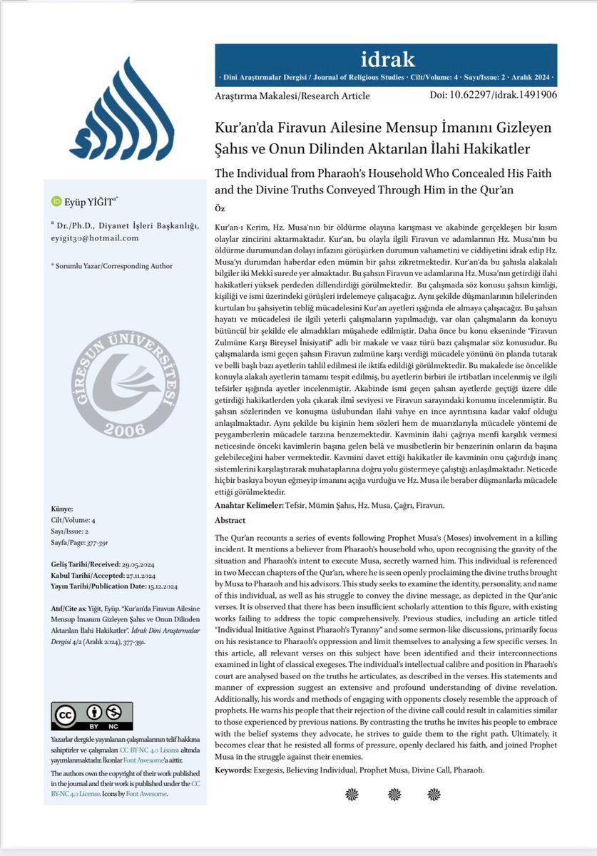 Karlı havalarda makale okumaktan daha keyifli ne olabilir ? ❄️Dr. Eyüp Yiğit tarafından kaleme alınan makalemize buradan erişebilirsiniz. ✍🏻dergipark.org.tr/tr/pub/idrak/i…