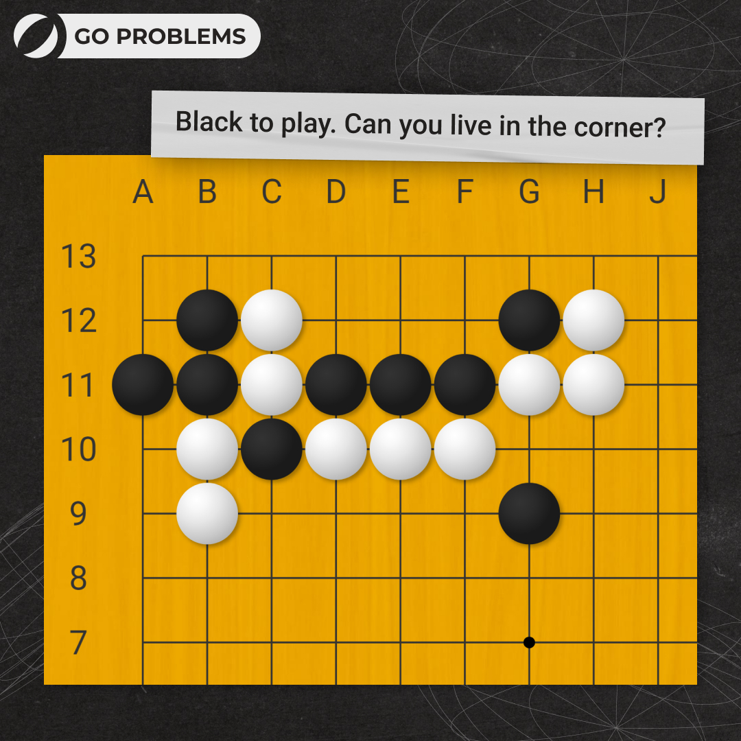 GoMagicOfficial's tweet image. Black to play. Can you live in the corner?
Share your solution in the comments!

The second picture shows the solution to the previous problem.

👉 More Go problems in our free Skill Tree at gomagic.org/go-problems/

#gogame #baduk #goproblems #tsumego #boardgame