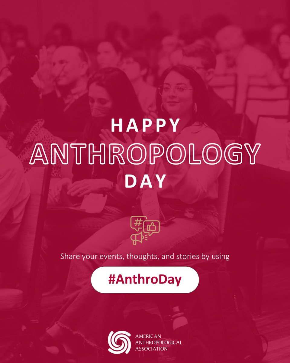 🌍🎉Happy #AnthropologyDay🎉🌍

Today, we celebrate the incredible discipline of anthropology &amp; its power to understand &amp; connect humanity.

Join the largest community of #Anthropologists l8r.it/hPqU

#DiscoverAAA #StayCurious #BecomeAMember #AnthroDay