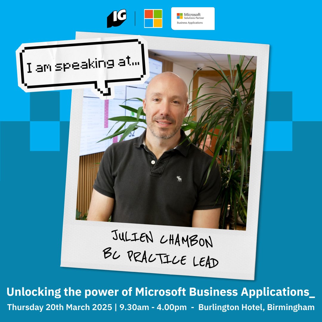 Infinity Group (@infinitygrouptw) on Twitter photo Don't miss Julien's session for manufacturers seeking to transform their operations and stay ahead in a competitive market using Dynamics 365 at our upcoming event! 👀
Register here! eu1.hubs.ly/H0gmLGQ0
#microsoft #digitaltransformation #businessapplications #msftadvocate Don't miss Julien's session for manufacturers seeking to transform their operations and stay ahead in a competitive market using Dynamics 365 at our upcoming event! 👀
Register here! eu1.hubs.ly/H0gmLGQ0
#microsoft #digitaltransformation #businessapplications #msftadvocate