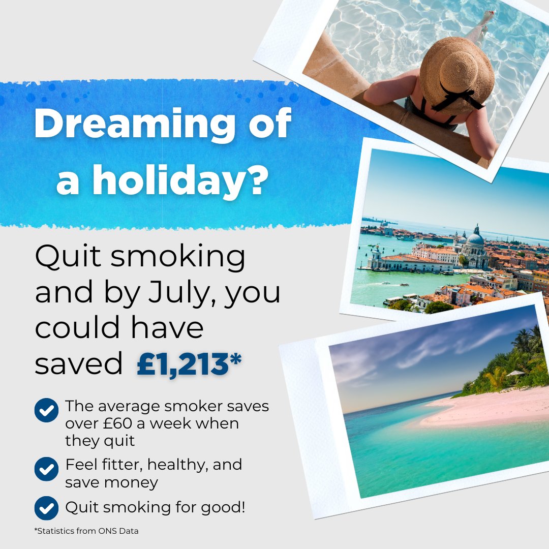 Contact Be Smoke Free this month to make sure you have nicotine replacement therapy and support to help you quit smoking for good.

 #BeSmokeFree #NicotineReplacement #HolidaySavings