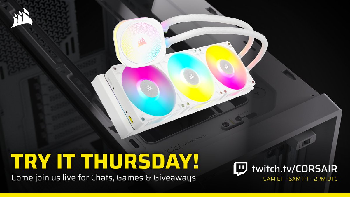 CORSAIR's tweet image. Join @NerdyNetty while she builds her PC live on stream today and enter the giveaway for one of our CORSAIR TITAN AIOs 🎁

🔴 /CORSAIR
