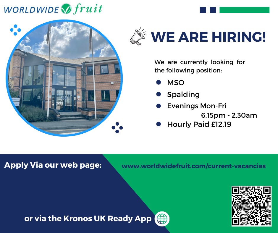 ⭐Vacancy⭐
We have an exciting opportunity in our business!

Want to join the team at Worldwide Fruit? 

worldwidefruit.co.uk/current-vacanc…
