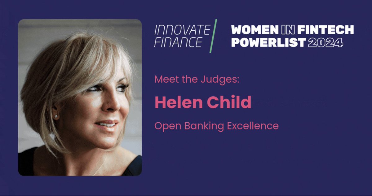 Open Banking Excellence (@obe_global) on Twitter photo We’re delighted to share that Helen Child has been selected again as a judge for the Innovate Finance Women in FinTech Powerlist 2025! 🎉
 
The results will be announced to celebrate International Women’s Day.  This year’s theme is #AccelerateAction. The theme calls for urgent We’re delighted to share that Helen Child has been selected again as a judge for the Innovate Finance Women in FinTech Powerlist 2025! 🎉
 
The results will be announced to celebrate International Women’s Day.  This year’s theme is #AccelerateAction. The theme calls for urgent