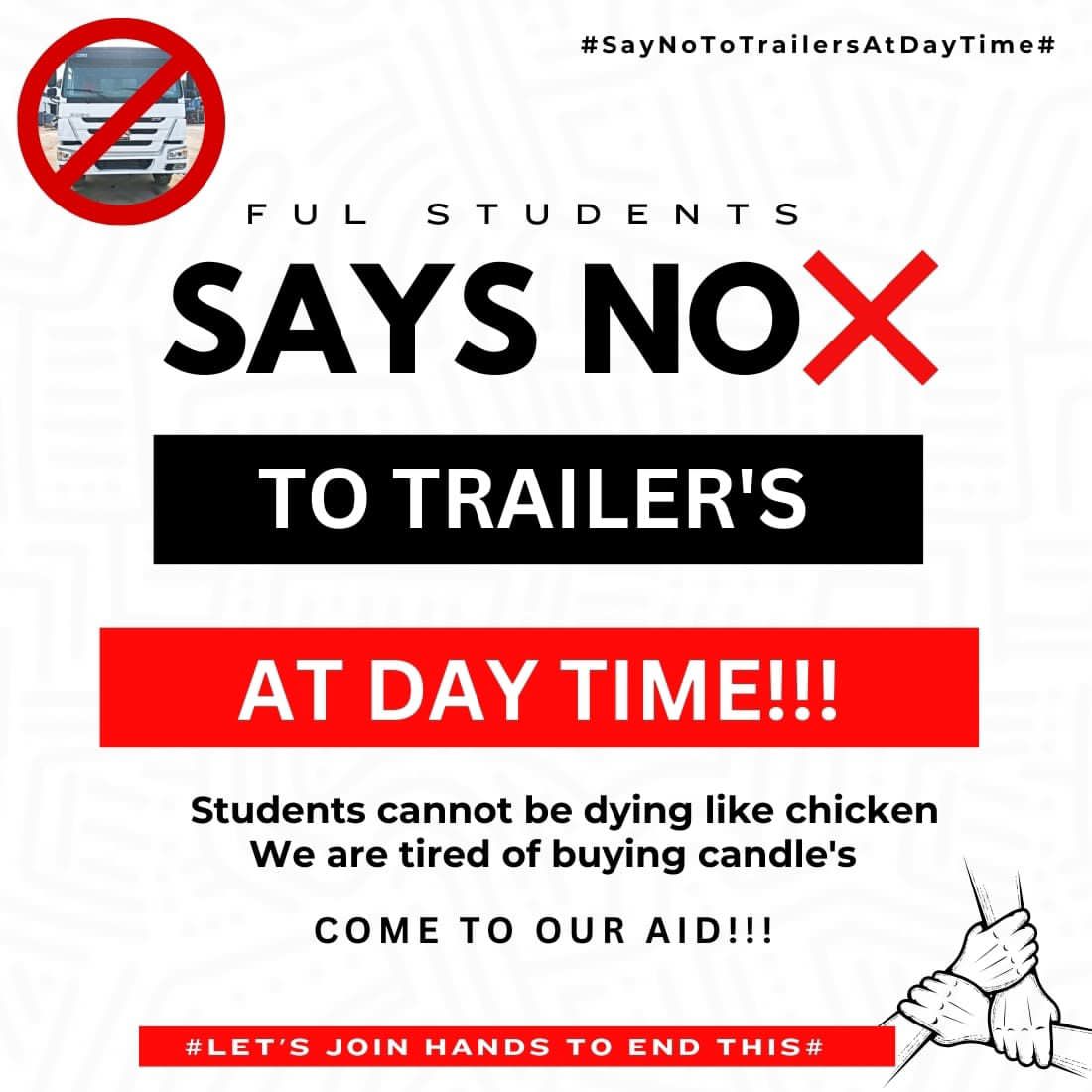 kenny_blaq9517's tweet photo. #peacefullprotest
#lifeofstudentmatters
#notruckdaylight
#GiveUsSaferRouteToSchoool https://t.co/1Zo6GSgfoq