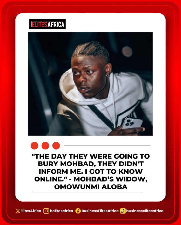 ElitesAfrica's tweet photo. “The day they were going to bury Mohbad, they didn't inform me. I got to know online”. Omowunmi Late Mohad’s claims!
#mohad #Picoin #Natasha #Odanz #ثواب_ناصر_السبيعي #Lookman #Trump https://t.co/czcddmKVAR
