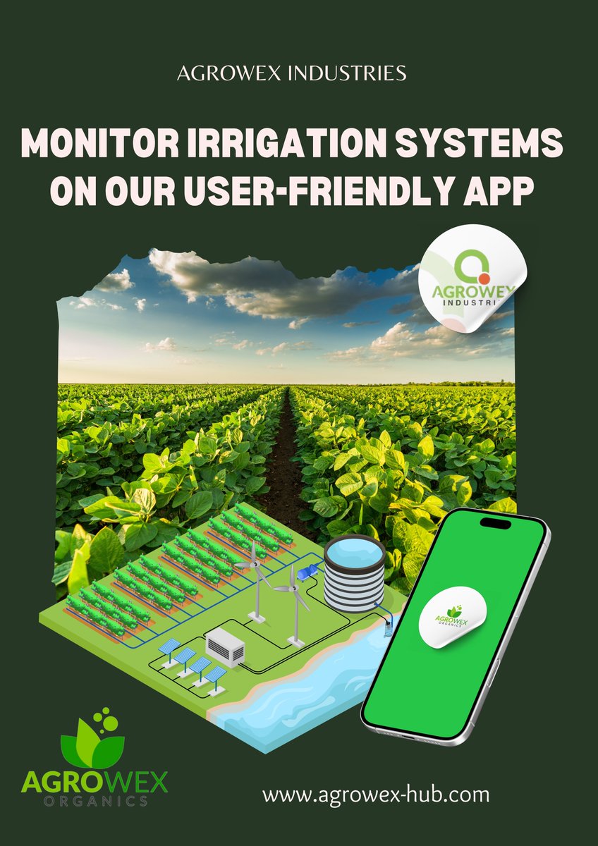 AgrowexI's tweet photo. 💧 Smart irrigation made easy! 🌱📱 Control water use, boost yields &amp; farm smarter with the AGROWEX app. 🚀🌾

🌐 https://t.co/lgwwCcwNiy

#SmartFarming #IrrigationTech #SustainableAg #AGROWEX #FarmersFirst https://t.co/vUX9GS4OUM