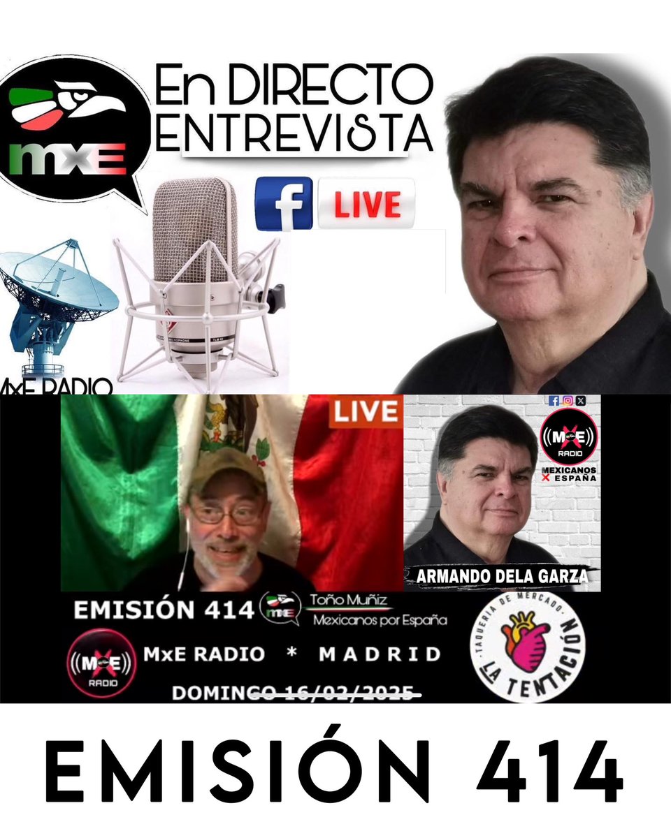M❌E RADIO • Mexicanos por España (@mexicanosespana) on Twitter photo 💬 Nuestro amigo y colega, el influencer <a href="/ArmandodelaGza/">Armando de la Garza / México Extraordinario</a> nos comparte el lanzamiento de •RADIO MÉXICO EXTRAORDINARIO• un nuevo impulso turístico para México 🇲🇽
▶️ facebook.com/share/v/1BKW5X…
🎥 02”12’19
#e414t9 #MxERadio
#HistoriasQueInspiranMxE
#ComparteLoMejordeMexico 💬 Nuestro amigo y colega, el influencer <a href="/ArmandodelaGza/">Armando de la Garza / México Extraordinario</a> nos comparte el lanzamiento de •RADIO MÉXICO EXTRAORDINARIO• un nuevo impulso turístico para México 🇲🇽
▶️ facebook.com/share/v/1BKW5X…
🎥 02”12’19
#e414t9 #MxERadio
#HistoriasQueInspiranMxE
#ComparteLoMejordeMexico