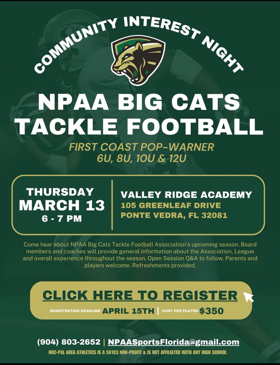 NPAA_Sports's tweet photo. Register now for NPAA Pop Warner Fall Football &amp; Cheer!!! https://t.co/BKaMv1xIcy https://t.co/dohGXKUHeG