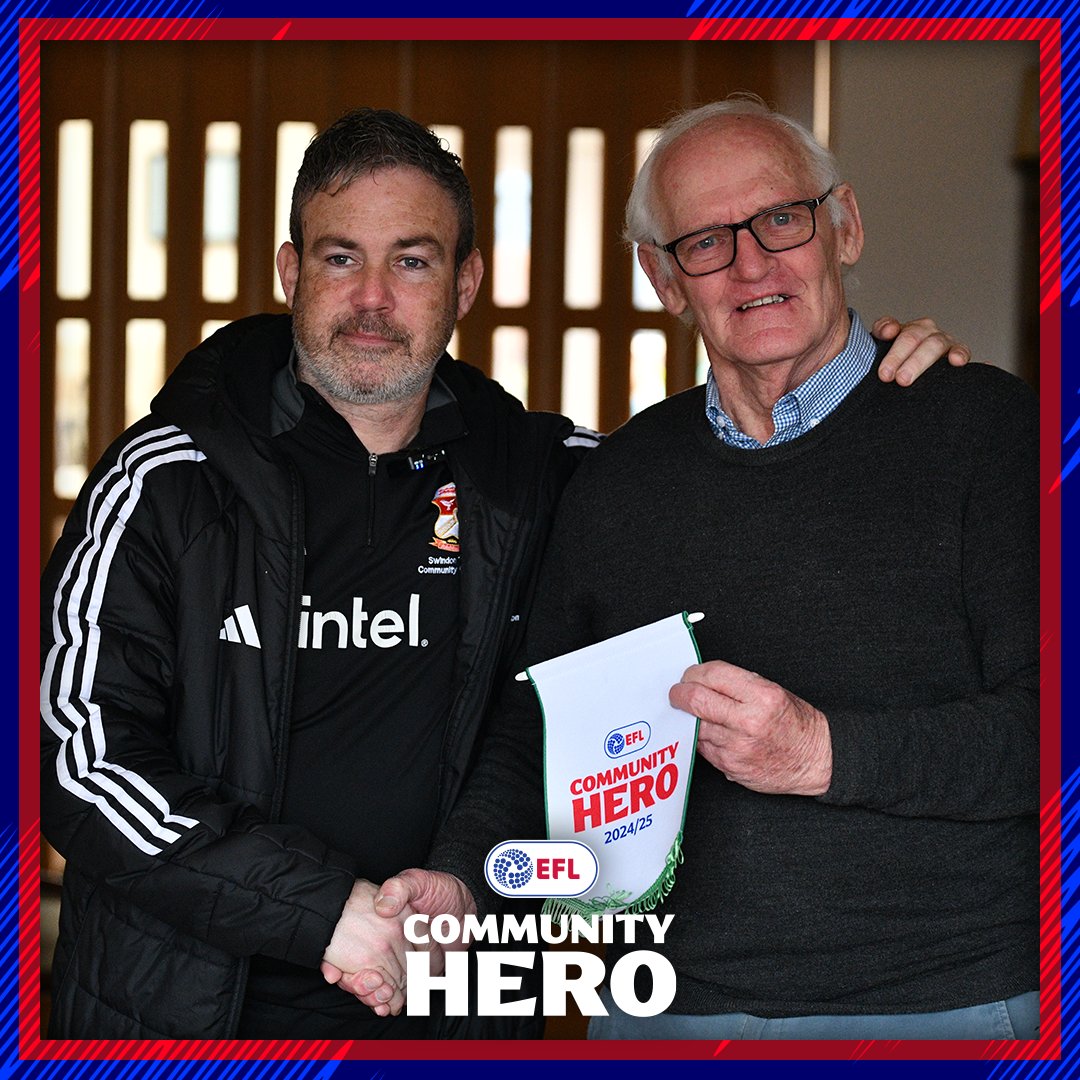 Official_STFC's tweet photo. Recognising five Community Heros for their commitment to Swindon Town ❤️

This afternoon we will present our Heros with their awards on the pitch before kick-off against Chesterfield: