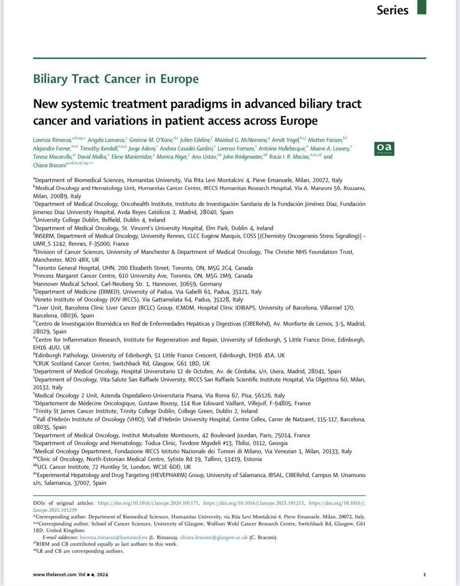 Lorenza Rimassa (@lorenzarimassa) on Twitter photo On <a href="/WorldCCADay/">WorldCCADay</a> 2 Series papers and 2 comments on #BTC #CCA #biliarytractcancer #cholangiocarcinoma epidemiology, diagnosis and treatment disparities and inequalities in Europe just published in <a href="/LancetRH_Europe/">The Lancet Reg Health-Europe</a> and presented at <a href="/EASLnews/">EASLnews</a> <a href="/EASLedu/">EASL Education</a> #livercancersummit in #Paris On <a href="/WorldCCADay/">WorldCCADay</a> 2 Series papers and 2 comments on #BTC #CCA #biliarytractcancer #cholangiocarcinoma epidemiology, diagnosis and treatment disparities and inequalities in Europe just published in <a href="/LancetRH_Europe/">The Lancet Reg Health-Europe</a> and presented at <a href="/EASLnews/">EASLnews</a> <a href="/EASLedu/">EASL Education</a> #livercancersummit in #Paris