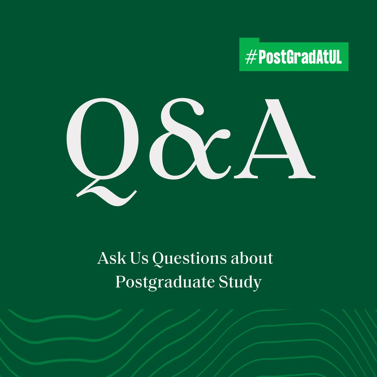 To help you with your journey to Stay Curious at UL, we are hosting a Q &amp; A session on our Instagram Stories (@universityoflimerick_gps) from today up until the 4th March.

Drop by and ask us anything about postgraduate study—programmes, applications, funding, and more.