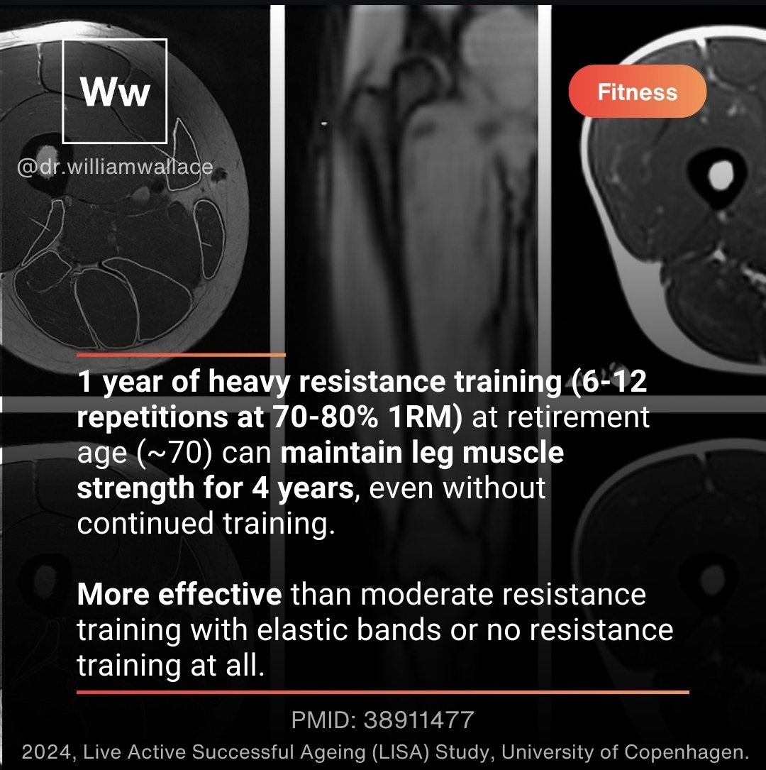 Recent findings from a long-term study (PMID: 38911477) show long lasting benefits of heavy resistance training for older adults. Conducted as part of the Live Active Successful Ageing (LISA) study, this research demonstrated that a one-year heavy resistance training program not