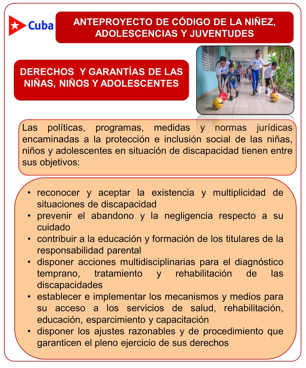 #CubaMined Las políticas, programas, medidas y normas jurídicas encaminadas a la protección e inclusión social de las niñas, niños y adolescentes en situación de discapacidad tienen  sus objetivos. Accede al sitio: mined.gob.cu. Sus valoraciones cuentan