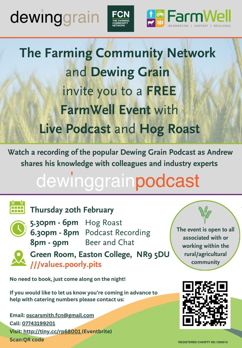 Dewing Grain Podcast (@dewinggrain) on Twitter photo We look forward to seeing everyone tonight at the <a href="/FCNcharity/">The Farming Community Network</a> live Dewing Grain podcast recording! We look forward to seeing everyone tonight at the <a href="/FCNcharity/">The Farming Community Network</a> live Dewing Grain podcast recording!