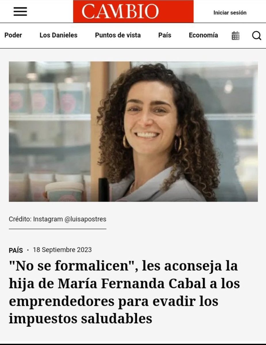 JDfercho29's tweet photo. @MariaFdaCabal Habla la mamá de la que insta al pueblo Colombiano a que no pague impuestos porque la plata se la roban los politicos y no dice mentiras,ya conoce la historia de la mamá. https://t.co/pJ7pynPAml