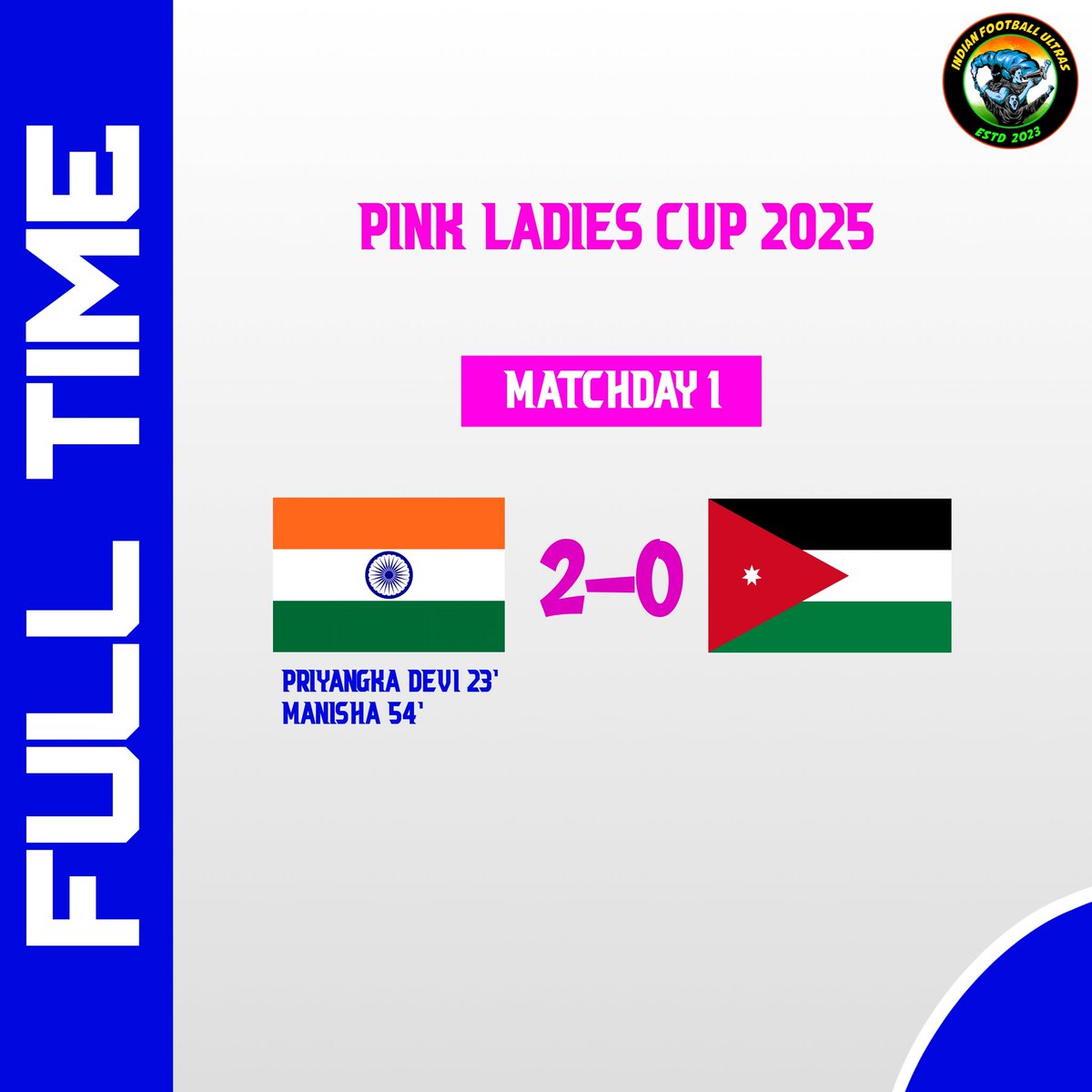 ind_ultras's tweet photo. Blue Tigress dominating performance in #PinkLadiesCup2025 at Sarjah ๐๐ฎ๐ณ
#IndianFootballUltras #IndianFootball #INDvsJOR https://t.co/Pvvgzo5P6b