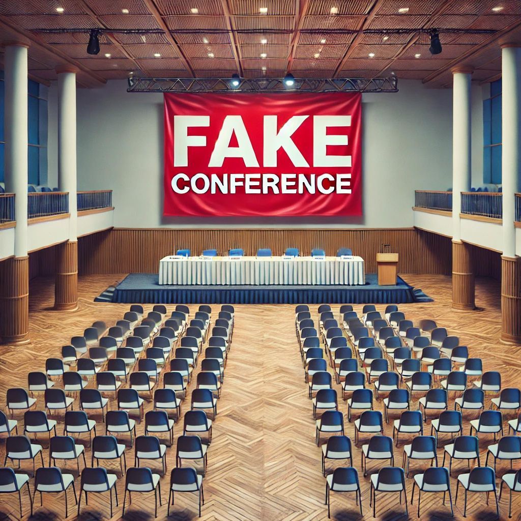 fake_journals's tweet photo. The Rise of Fake Conferences: Pay, Present, and Publish

Fake academic conferences promise quick publication, in exchange for a fee, which is what legitimate conferences also do - but they peer review your article.

These predatory events will almost certainly lack any peer review, they will attract low-quality submissions and exist purely to profit from unsuspecting researchers.

Attending or publishing in such conferences can (will) harm a researcher’s credibility and dilute the value of genuine research.

⭕ Before registering for a conference, verify its legitimacy. Check for affiliations with reputable academic societies, review past proceedings, and ensure there is a transparent peer review process. If a conference seems too eager to accept anything, it’s a red flag.