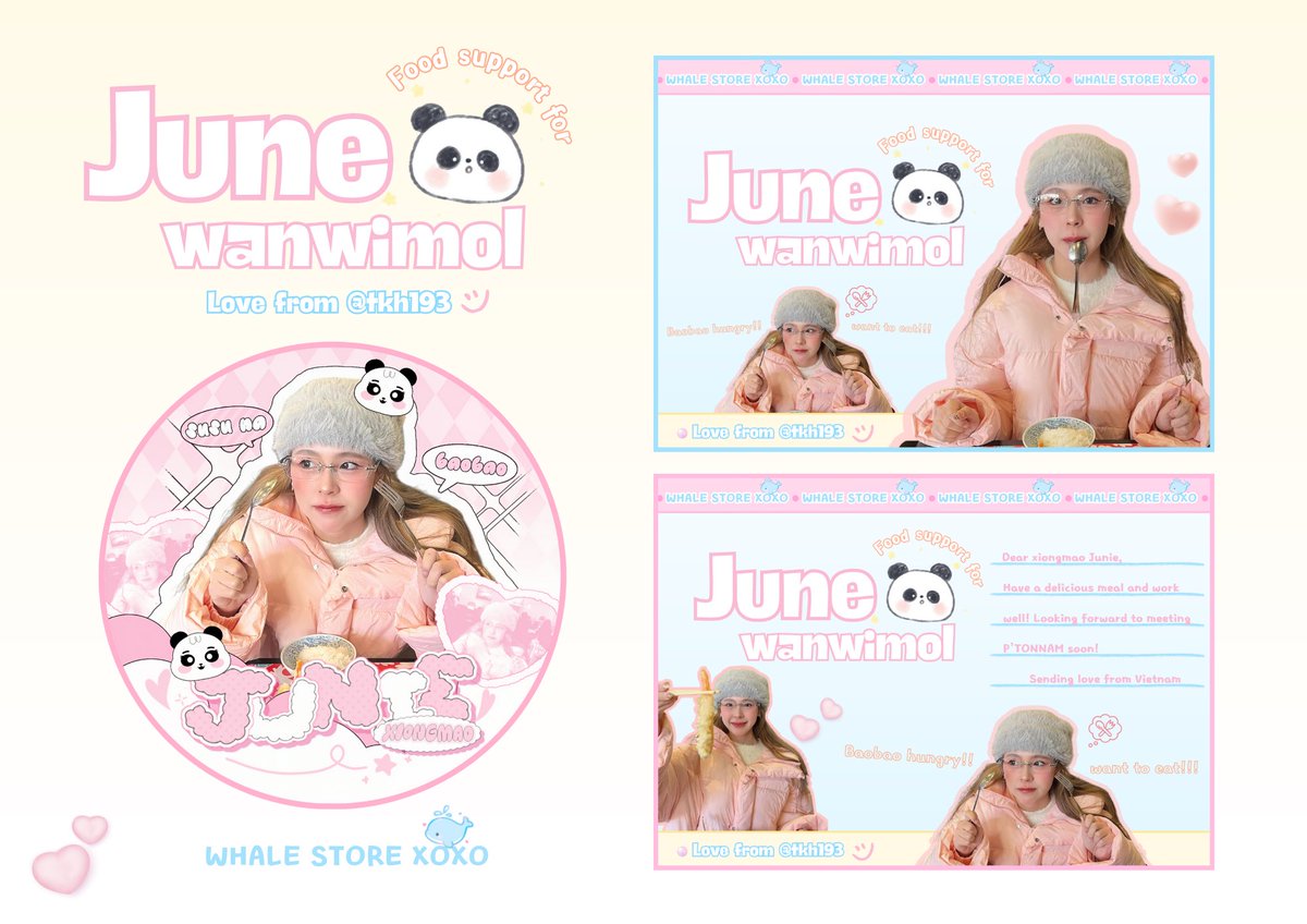 tkh193's tweet photo. 🐳 Whale Store XOXO - Q1 
Food support for June Wanwimol 🍱🥤

“Baobao hungry! Wants to eat!! - Don’t worry, food is coming 🚚🍝”

#junewanwimol https://t.co/wNqeaBdJE3