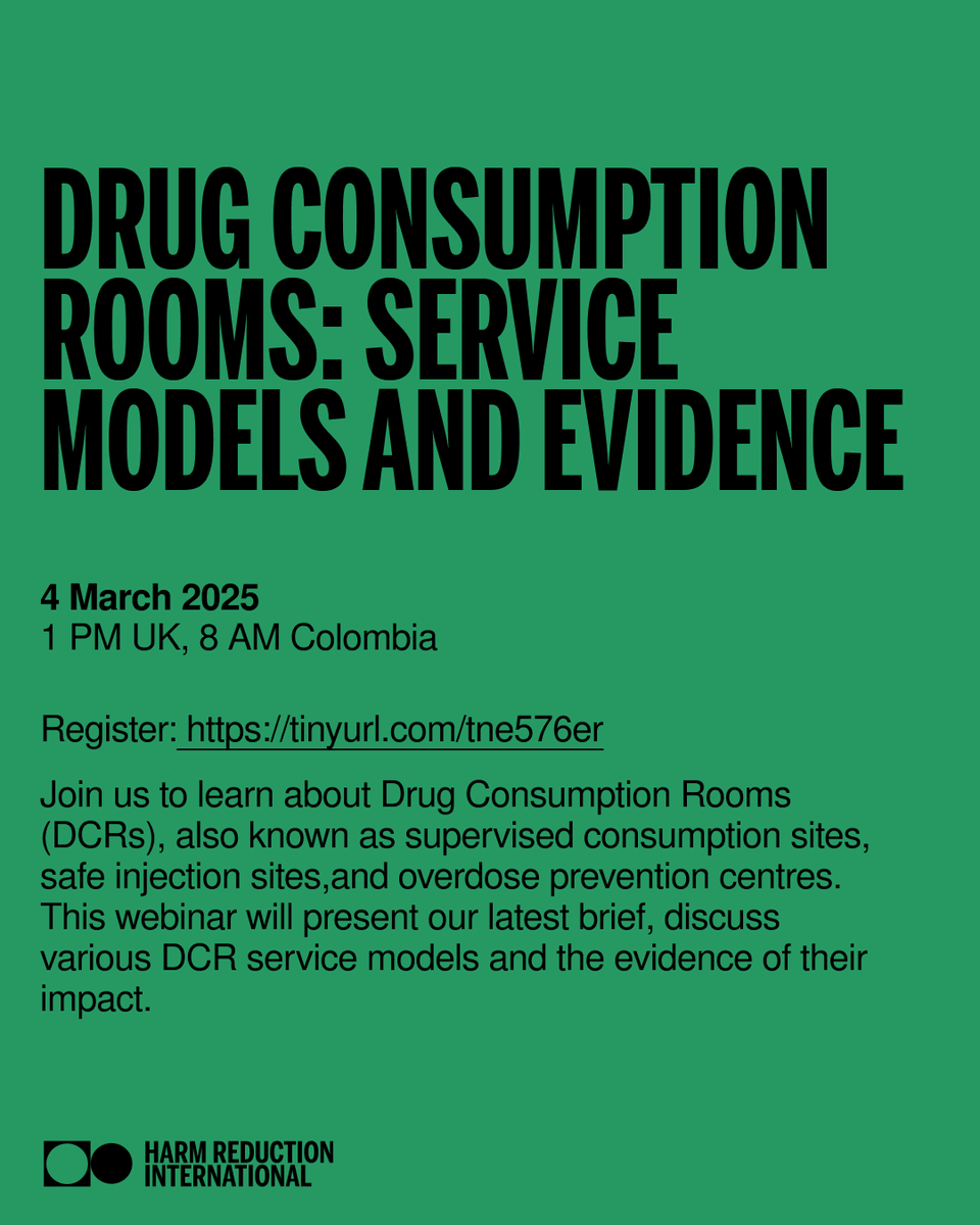 HRInews's tweet photo. Join our webinar: Drug Consumption Rooms: Service Models and Evidence. Learn about the latest innovations on DCRs and their impact around the world!  Register here 👉 https://t.co/HZZM2TAXf1 https://t.co/b1W2YIVhTC