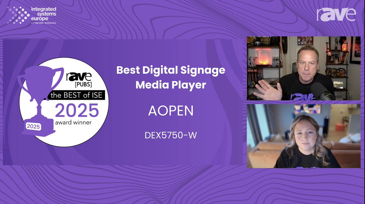 Another win from #ISE2025! <a href="/AOPENEurope/">AOPEN EMEA</a> just scored a Best of ISE 2025 Award in the Best Digital Signage Media Player category for its DEX5750-W. See the details here ➡️ ravepubs.com/rave-video/ise… 

#AVtweeps