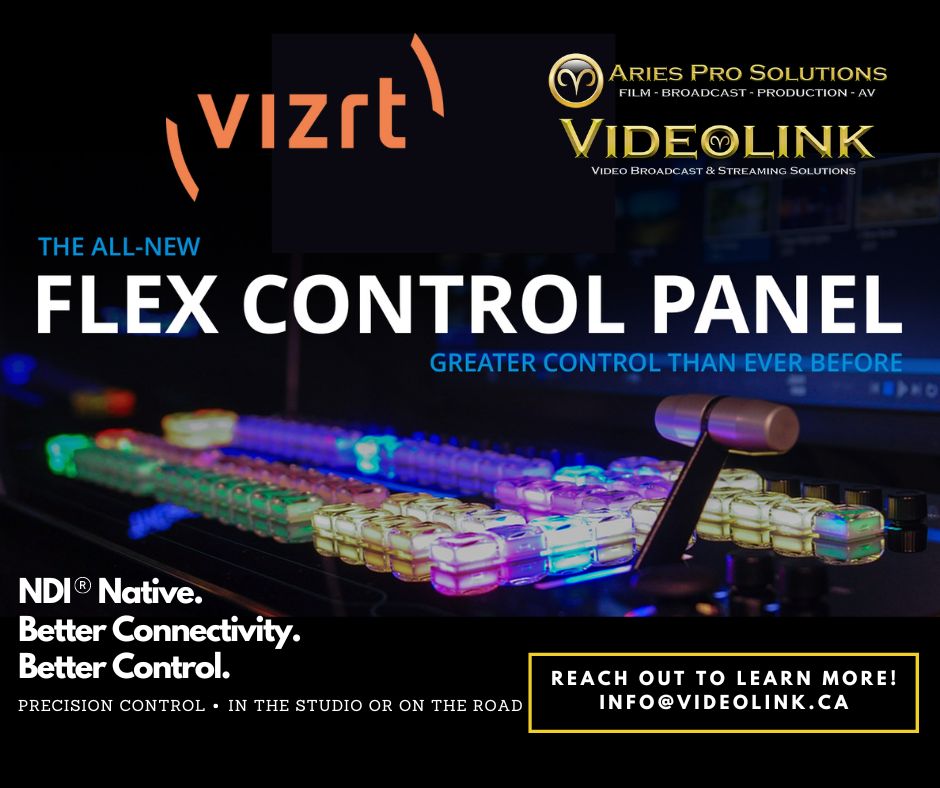Videolink's tweet image. #Vizrt all-new #NDI native Flex Control Panel ✦ In Studio - On the Road, #Flex simply scales with any production, offers precision control not seen in Vizrt control panel ✦ Contact Us 📩info@videolink.ca ☎416.690.1690 ♈️ Videolink/Aries Pro Solutions ♈️ your 🇨🇦 source